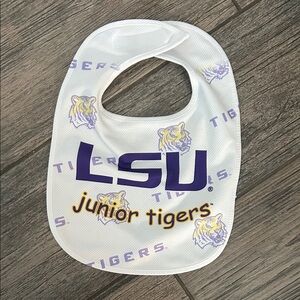 LSU Junior Tigers Baby Bib - White and Purple